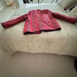 NEW J. Crew Quilted Regent Red Tartan Puffer Blazer Jacket size XXL